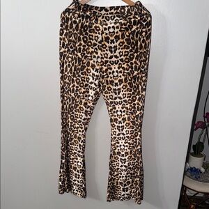 Leopard Print Flared Pants
